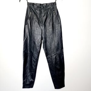 Vintage leather womens high rise pants
